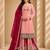Pink colour fox georgette embroidered palazzo suit set