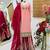 Pink colour fox georgette embroidered palazzo suit set