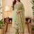 Green colour banarasi cotton suit set