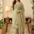 Green colour banarasi cotton suit set
