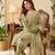 Green colour banarasi cotton suit set