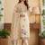 Beige colour banarasi cotton suit set