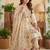 Beige colour banarasi cotton suit set