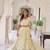 Yellow Vichitra Silk Lehenga with Dupatta For Women's