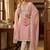 Pink color roman cotton embroidered suit set