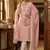 Pink color roman cotton embroidered suit set