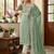 Green color roman cotton embroidered suit set