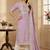 Lavender color roman cotton embroidered suit set