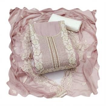 Lavender roman cotton embroidered suit set 2
