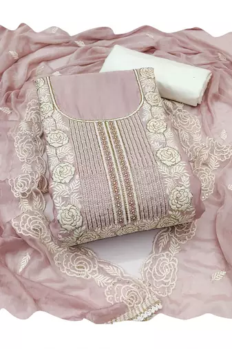 Lavender roman cotton embroidered suit set