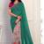 sage green printed georgette saree with blouse