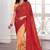 orange printed georgette saree with blouse