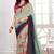 sage green printed georgette saree with blouse