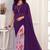 purple printed georgette saree with blouse