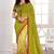 olive printed georgette saree with blouse