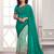green printed georgette saree with blouse