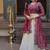 Wine Cosmos Zari Sequins Embroidered Lehenga Choli Set