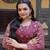 Wine Cosmos Zari Sequins Embroidered Lehenga Choli Set