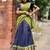 Navyblue kanjivaram silk half blend lehenga saree with blouse and dupatta