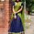 Navyblue kanjivaram silk half blend lehenga saree with blouse and dupatta