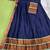 Navyblue kanjivaram silk half blend lehenga saree with blouse and dupatta