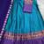 Bllue kanjivaram silk blend half saree with traditional gold zari weaving work
