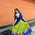 Green kanjivaram silk blend half saree with traditional gold zari weaving work