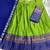 Green kanjivaram silk blend half saree with traditional gold zari weaving work