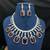 Royal Ruby Red Emerald Cut Bridal Jewelry Set, Silver Choker Statement Necklace
