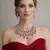 Bridal Ruby Red Necklace and Earring Set | CZ Diamond Choker