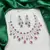 Bridal Ruby Red Necklace and Earring Set | CZ Diamond Choker
