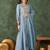 Women's Beautiful Embroidery Work Silk Fabric Flared Kurta Pant and Dupatta Set