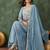 Women's Beautiful Embroidery Work Silk Fabric Flared Kurta Pant and Dupatta Set