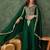 Women's Beautiful Embroidery Work Vichitra Silk Fabric Flared Kurta Pant and Dupatta Set