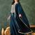 Women's Beautiful Embroidery Work Vichitra Silk Fabric Flared Kurta Pant and Dupatta Set
