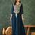 Women's Beautiful Embroidery Work Vichitra Silk Fabric Flared Kurta Pant and Dupatta Set