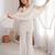 White embroidered short kurti sharara suit set with dupatta