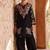 Black silk blend embroidered kurta-sets