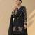 Black silk blend embroidered kurta-sets