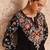 Black silk blend embroidered kurta-sets