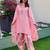Pink silk blend embroidered kurta-sets