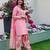 Pink silk blend embroidered kurta-sets