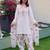 White silk blend embroidered kurta-sets