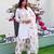 White silk blend embroidered kurta-sets