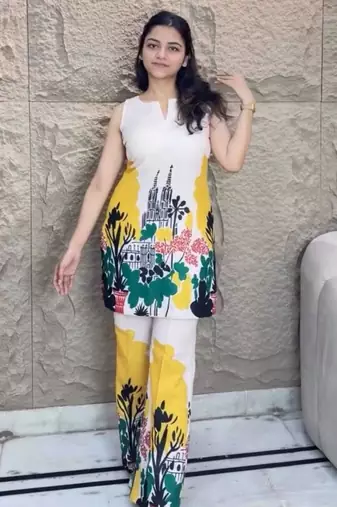 Multicolor cotton blend printed kurta-sets