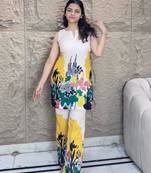 Multicolor cotton blend printed kurta-sets