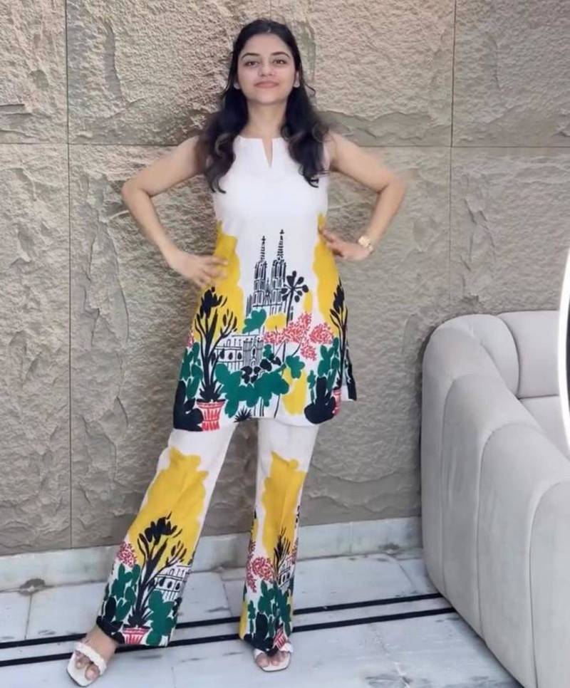 Multicolor cotton blend printed kurta-sets