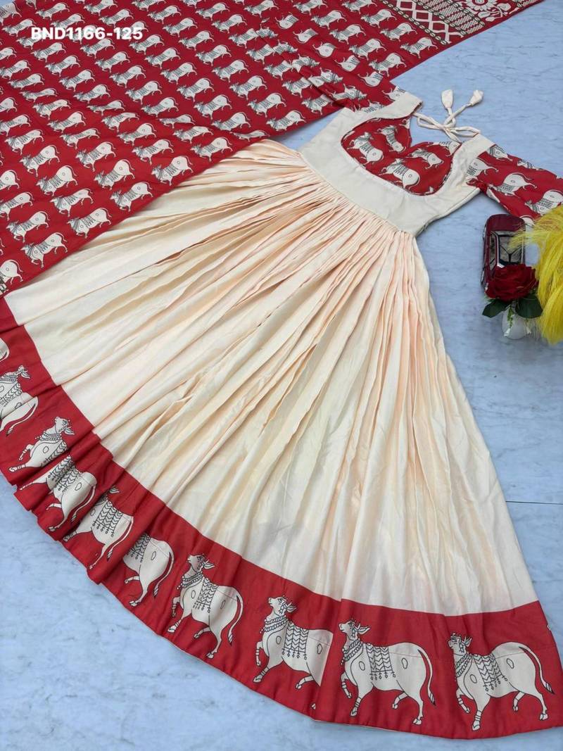 White cotton blend printed kurta-sets