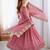 Pink silk blend embroidered kurta-sets