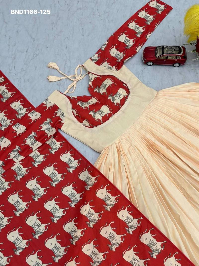 White cotton blend printed kurta-sets